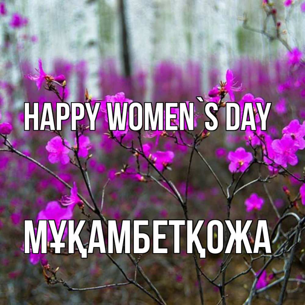 Greetings card с именем, Мұқамбетқожа happy women`s day дикие цветы Greetings with text for free download 